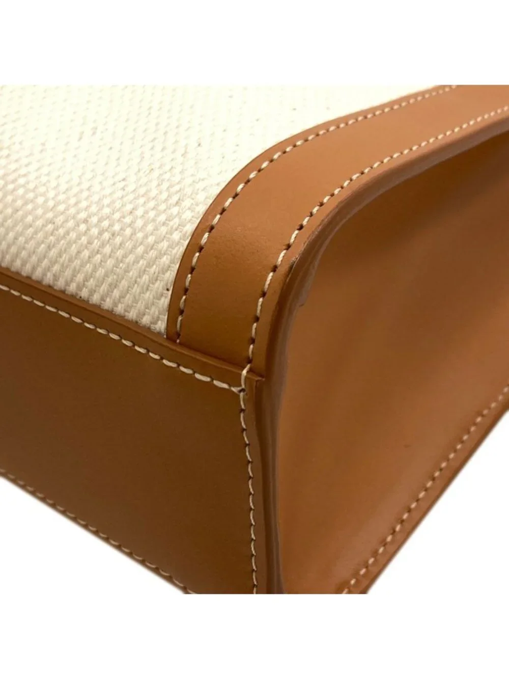 Celine Vertical Cover 2-Way Handbag Canvas Calf
